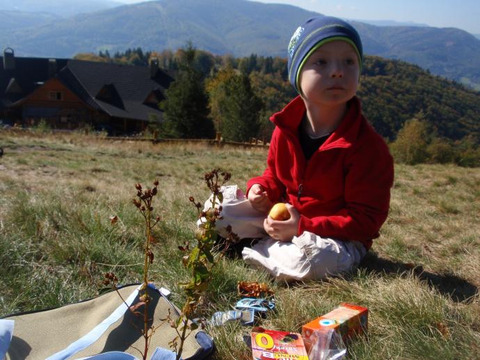 Pierwszy piknik na pierwszej górskiej wycieczce
